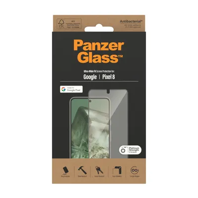 Image de PanzerGlass ® Protection d'écran Google Pixel 8 | Ultra-Wide Fit, Google, Google - Pixel 8, Application sèche, Résistance aux rayures, Résistance aux chocs, Antibactérien, Transparent, 1 pièce(s)