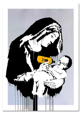 Image de Giallobus - Vierge Marie - Banksy - 100L x 140l cm - Tableau - Verre acrylique