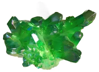 Productafbeelding van Groene kwarts steen 70g Natuurlijke groene kwarts steen Met een groene coating Mineraal Prisma Vorm kan variëren