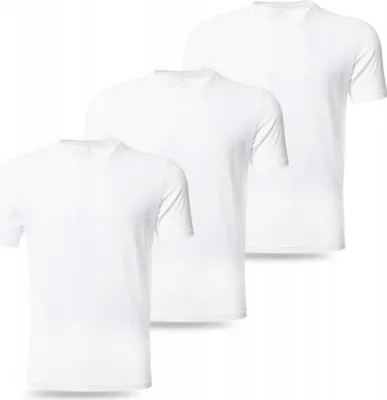 Imagen del producto de Camiseta para hombre, blanca, clásica, de algodón MORAJ, pack de 3, talla 6XL