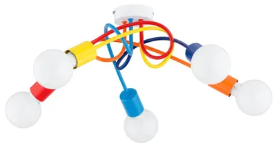 Obrázok produktu pre Stropná lampa DISEL, viacfarebná, 5xE27x15W, kovová, rozmery: 22x54x54 cm, IP20, Alfa