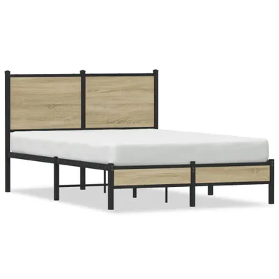 Image de vidaXL Lit métallique sans matelas Chêne Sonoma 120x200 cm