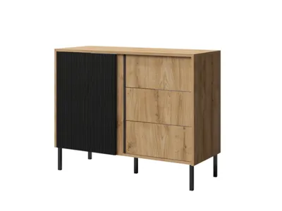 Produktbild von Kommode mit Lamellen 100 cm  Schwarz JM05