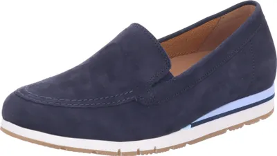 Produktbild von Gabor Damen SlipOn Schuhe aus SoftNubuk-Leder in Blau, Weite G, OptiFit, Absatz 15mm