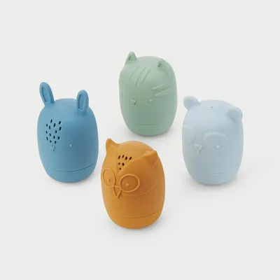 Immagine prodotto di TickiT SiliSoft, giocattolo sensoriale per il bagno con figure di animali che schizzano - set da 4