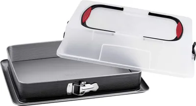 Produktbild von Famanu Springform mit Transportdeckel - Halbe Form mit Antihaftbeschichtung, 43 x 29,5 x 10,5 cm