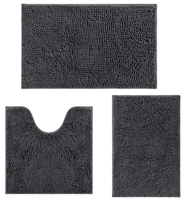Imagen del producto de Juego de 3 alfombras de baño de chenilla, antideslizantes y lavables