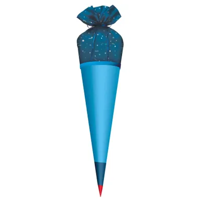 Produktbild von Roth Stoffbezug für Schultüte mit Satinschleife blau für 70cm