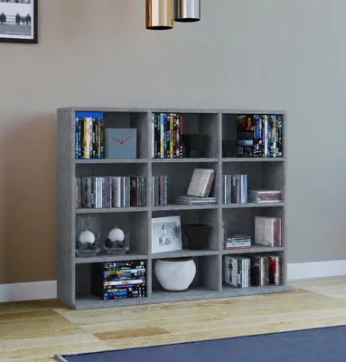 Produktbild von VCM Holzregal stehend | platzsparender CD-Schrank für 480 CDs oder 224 DVDs | Maße:H. 82 x B. 102 x T. 23 cm | Elegantes DVD Regal stehend | Blu-Ray Regal | CD Regal Megosa L