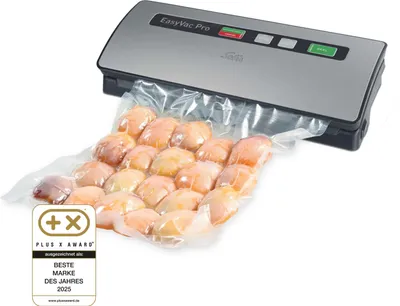 Produktbild von Solis Vakuumiergerät, 120 Watt, 0.8 Bar Druck, Vakuumschlauch, inkl. 18 Beutel