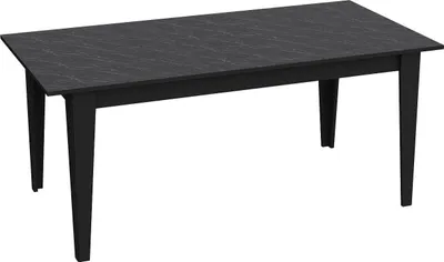 Produktbild von Esstisch, Rechteckig, 4 Personen, 180 x 77 x 90 cm, Schwarz, Melaminbeschichtete Spanplatte