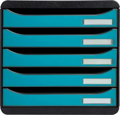 Obrázok produktu pre Exacompta 30934D, Plast, Čierna, Modrá, A4+, A4, A4+, 5 zásuvka/zásuviek, 347 mm