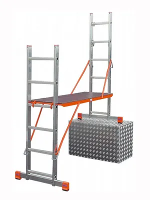 Zdjęcie produktu dla KRAUSE VarioTop profesjonalny podest drabina 2x6 szczebli 121370 wys. robocza 4,05 m