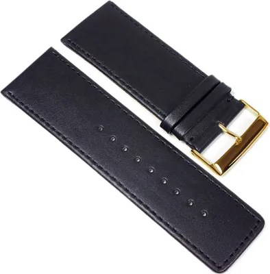 Produktbild von Herzog Beach Uhrenarmband Ersatzarmband Kalbsleder X-Breit Schwarz 23331G, Stegbreite:40mm