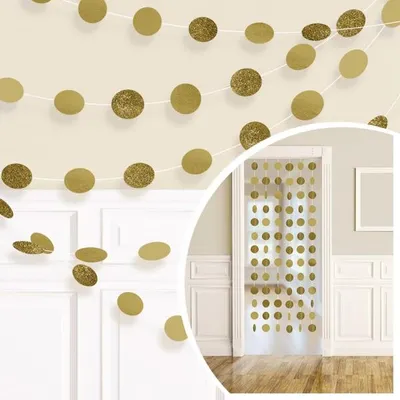 Produktbild von 6 Glitzer Girlanden gold