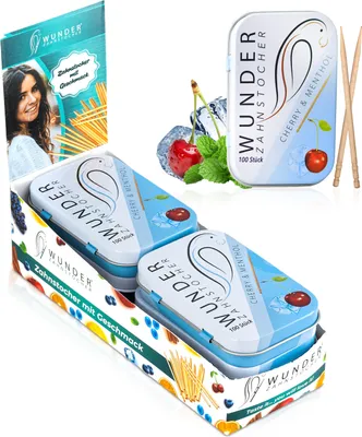 Produktbild von Wunder Zahnstocher Display 6er Pack Kirsch Menthol DS