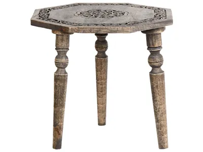 Produktbild von BELIANI Beistelltisch, dunkles Mangoholz, runde Tischplatte, 48 x 48 cm, traditionelles Design