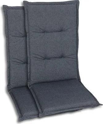 Produktbild von GO-DE Textil, Sesselauflage Mittellehner, 2er-Set, Farbe: anthrazit, Maße ca.: 108 cm x 50 cm x 6 cm
