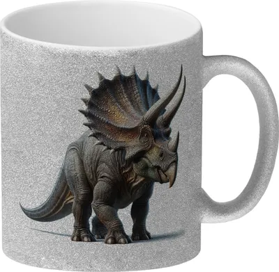 Produktbild von Triceratops Glitzer-Kaffeebecher