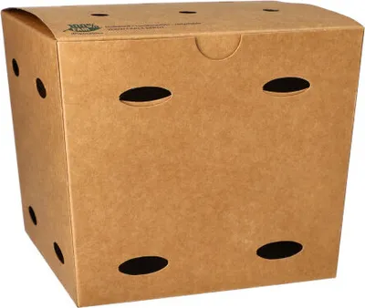 Produktbild von Pommes-Frites-Boxen, Pappe "pure" 14 cm x 14,5 cm x 14,5 cm braun "100% Fair" groß
