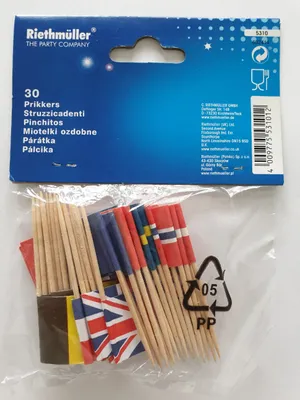 Produktbild von Ri5310 beige-bunt Fahnen Zahnstocher Nationen
