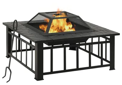 Obrázek produktu pro vidaXL Ohnivý koš s pokrem 79x79x46,5 cm XXL Ocel
