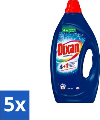 Produktbild von Dixan - Flüssigwaschmittel - Universal - 33 Wäschen - Vorteilspack - 5 Stücke