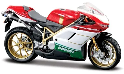 Image de Maisto 39300 - Maquette de moto - Ducati 1098 Tricolore (rouge-blanc-vert, échelle 1:18)