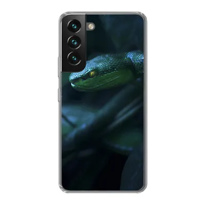 Produktbild von MuchoWow® Handyhülle Schutzhülle Hülle für Samsung Galaxy S22 Schlange - Makro - Holz Silikon Softcase Handy Hülle - Mobiltelefonhülle