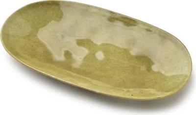 Image de Plat de service en céramique Basic Nature, plat ovale 31,5 x 18 cm, couleur naturelle, 1 pièce