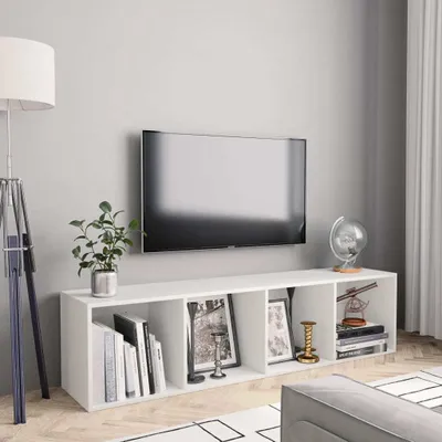 Produktbild von Maison Exclusive - Bücherregal/TV-Schrank Weiß 143×30×36 cm