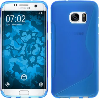 Produktbild von PhoneNatic Case kompatibel mit Samsung Galaxy S7 Edge - blau Silikon Hülle S-Style Cover