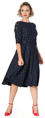 Produktbild von Banned Retro Vintage Kleid - Cheeky Check Navy L