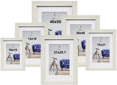 Obrázek produktu pro Rámeček na fotografie SOPOT MO2245W, bílý, 40x50 cm, MDF, se sklem, vhodný k postavení i zavěšení