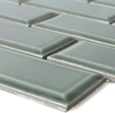 Produktbild von Keramik Mosaikfliesen Devon Metro Facette Petrol