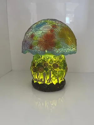 Produktbild von Nachttischlampe Nachtlicht Bunte Malerei Glas Vintage Bohemian Tischlampe