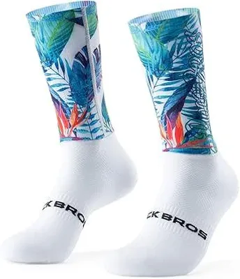Obrázek produktu pro Cyklistické ponožky ROCKBROS, unisex, prodyšné, protiskluzové, kompresní, bezešvé, rychleschnoucí, vhodné pro MTB, silniční kolo, běh a turistiku, bílá, velikost M