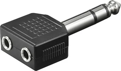 Produktbild von Audio Y-Adapter 6,3mm  Stereo Stecker / 2 x 3,5mm Stereo Buchse, Good Connections®