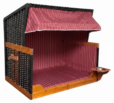Produktbild von Webavita Hundestrandkorb Rex max grau rot schwarz Webavita Hundestrandkorb Rex Max Rot