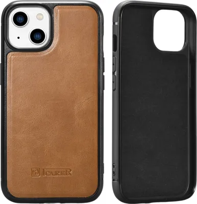 Produktbild von Icarer Tasche Lederhülle mit Magsafe für Iphone 14 Plus Braun
