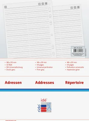 Produktbild von 2026 Rido Adressen/Notizen Timing 1 A5