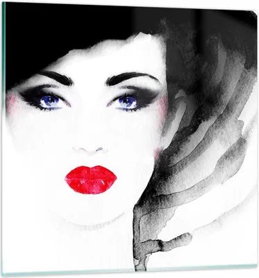 Produktbild von Bilder auf glas - Frau Gesicht - 40x40cm - Glasbilder - Wandbilder - Bilder - Kunstdruck - zum Aufhängen bereit - Wanddekoration aus Glas - Glas Bilder - Wandbild auf Glas - Einteilig - GAC40x40-3756