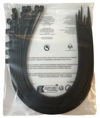 Zdjęcie produktu dla Opaski kablowe, 1000 mm x 9 mm, wytrzymałość 80 kg, 10 sztuk, czarne
