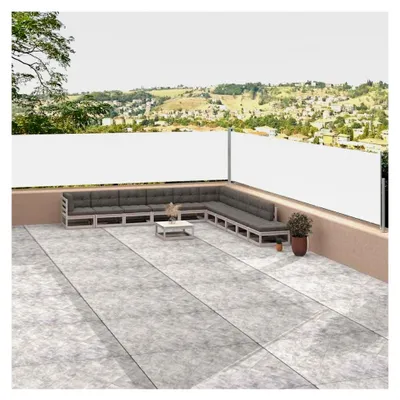 Produktbild von Ausziehbare Seitenmarkise Creme 117x1200 cm, Balkonmarkise wasserdicht für Terrasse, Wohnmobil, Garten und Café