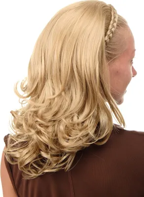 Produktbild von WIG ME UP Halbperücke geflochtener Haarreif Mittelblond gewellt TYW60876H-24B