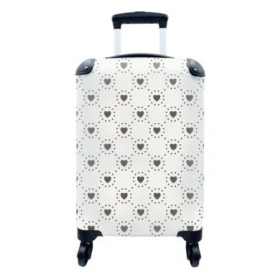 Produktbild von MuchoWow® Koffer Handgepäck Trolley Rollkoffer Kleine Reisekoffer mit 4 Rollen - Geometrie - Linie - Herz - Muster - Cabin Size < 55x40x23 cm & 55x40x20 cm - Fotokoffer - Kabinenkoffer - Boardgepäck - Reise-Box - Reisekoffer - Reisegepäck - Koffer mit Bild - Trolley für Kinder