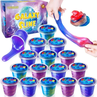 Image de Jeu de pâte à modeler "Slime", comprenant 15 pâtes à modeler colorées, extensibles et non collantes, ainsi que 15 petits pots, idéal pour les enfants