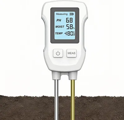 Produktbild von 3 in1 Feuchtigkeitsmesser PH Wert Messgerät, Temperatur, Feuchtigkeit Bodentester Garten Rasen Bauernhof Pflanzenanbau Feuchtigkeitsmessgerät