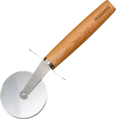 Immagine prodotto di Tagliapizza per pizza e tarte flambée Rotella per pizza con lama affilata in acciaio inox Rullo per pizza con manico ergonomico in legno di faggio da 21 cm ca