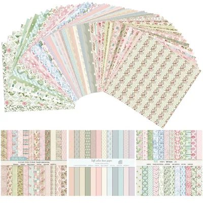 Scrapbooking-Papier, 72 Blatt, 15x15 cm, 160 g/m², doppelseitig